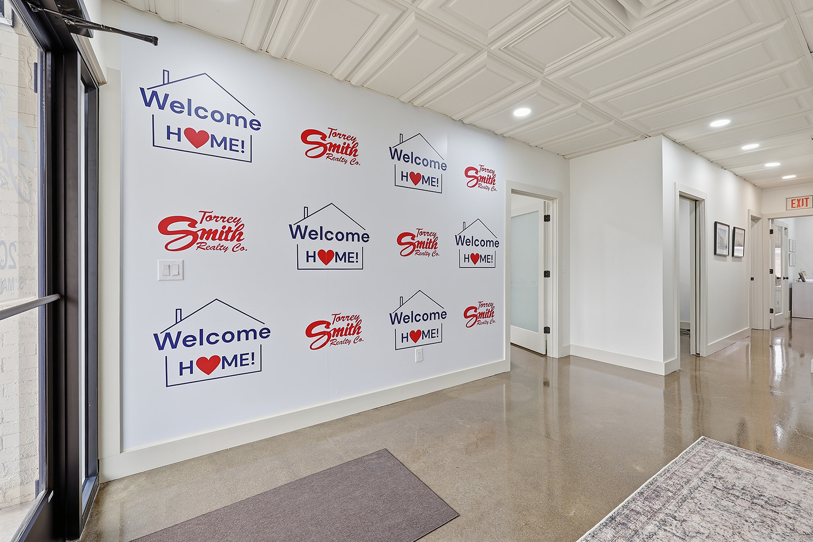 Welcome Home backdrop — where closings become memories